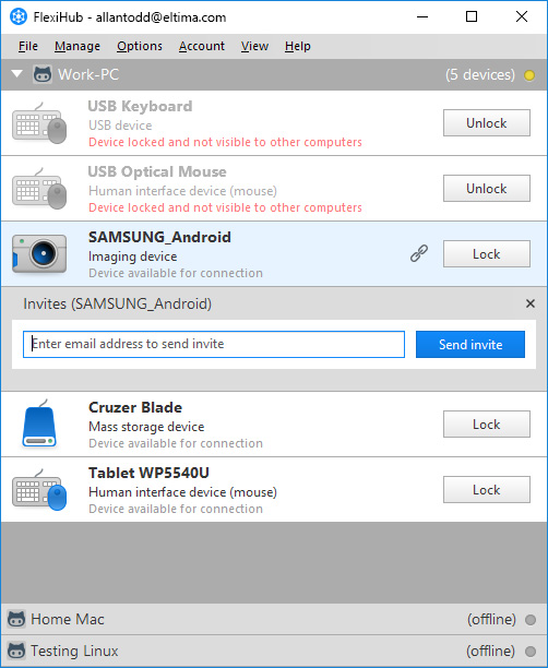 Access and manage USB devices remotely over LAN/Internet.