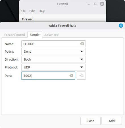 إنشاء قاعدة Linux UFW