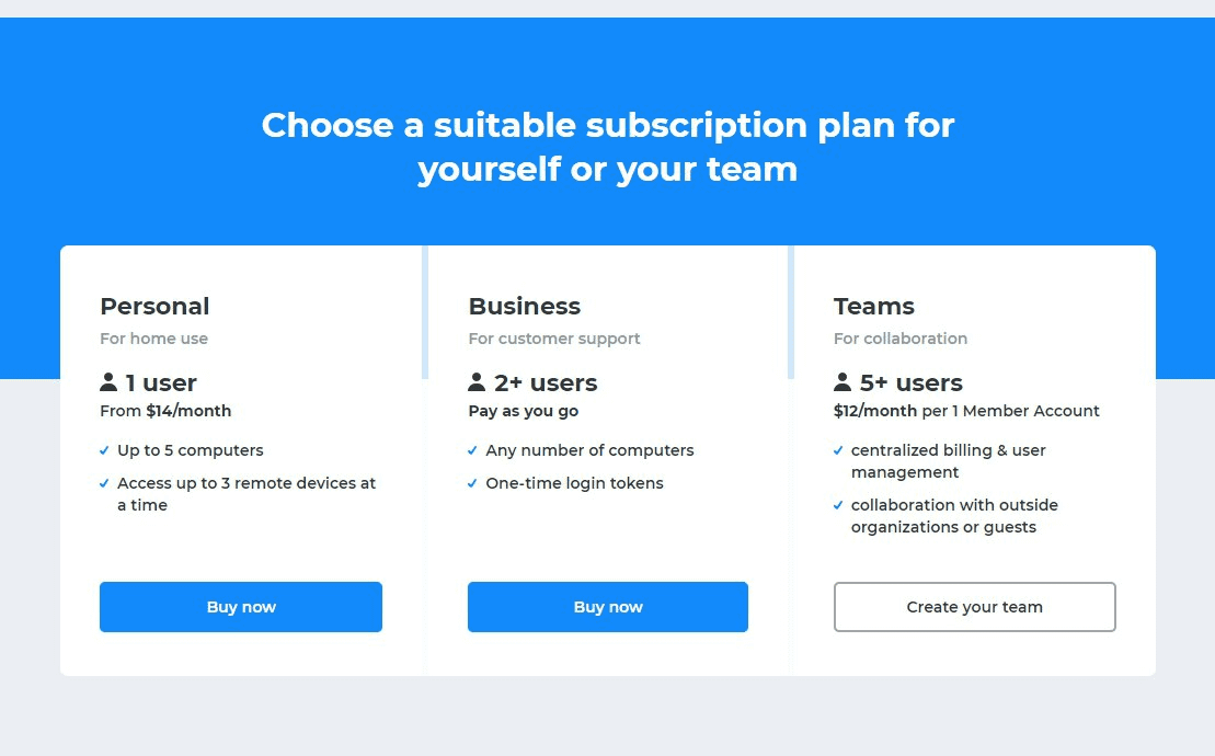 choose subscription plan