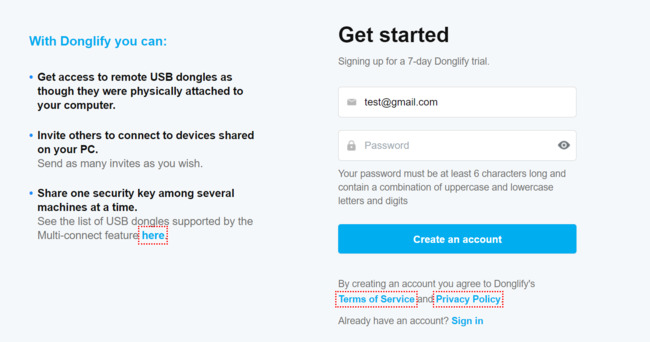  Create Donglify account
