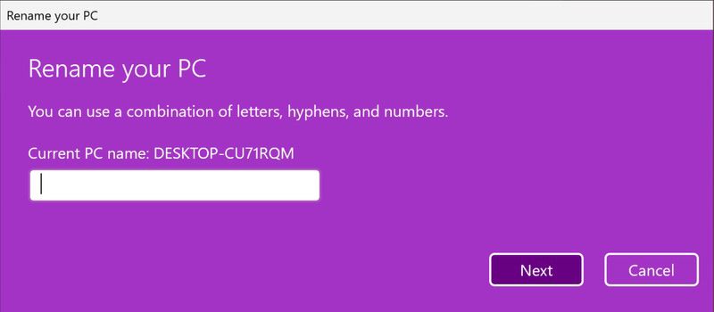 mudar nome do PC