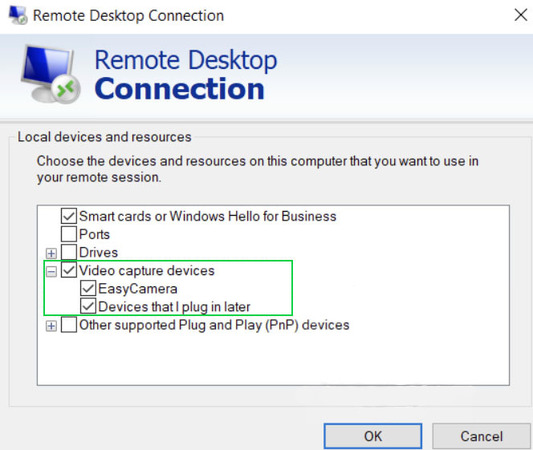 enable ❝Video capture devices❞ and find your webcam