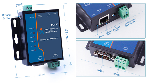 USR-TCP232-410s Dual Ports Serial Device Server