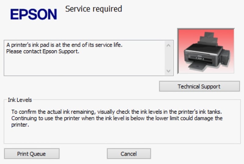 Waste Ink Pad Counter error