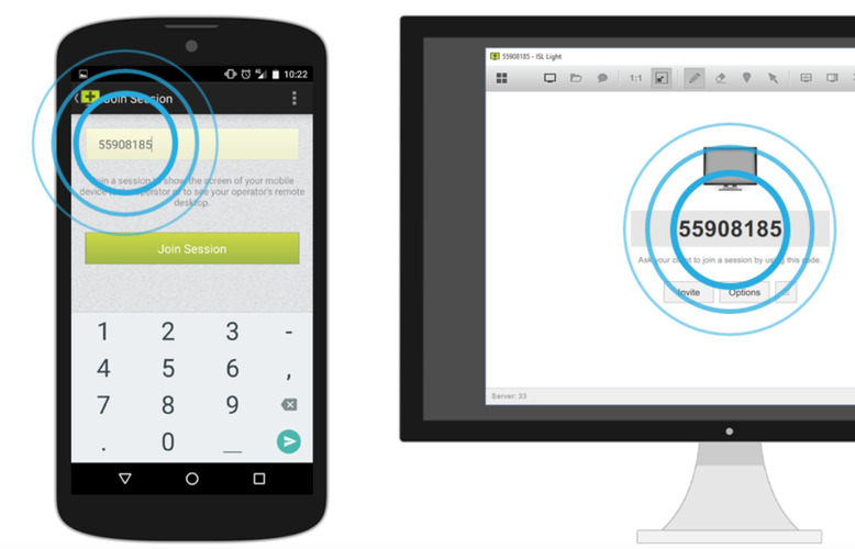 access Android easily with ISL Light