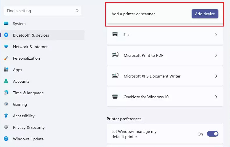 ajouter scanner windows 11