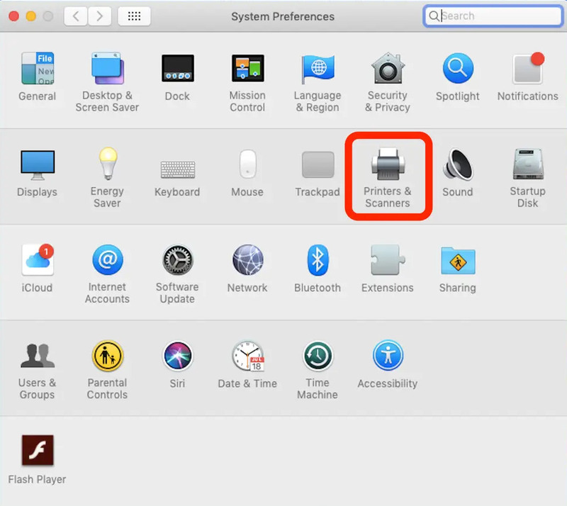 printers & scanners macos