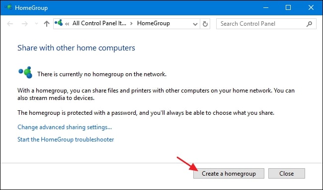 Create a HomeGroup