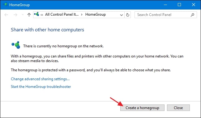 Create a HomeGroup