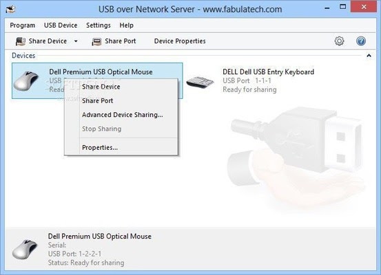 USB na rede