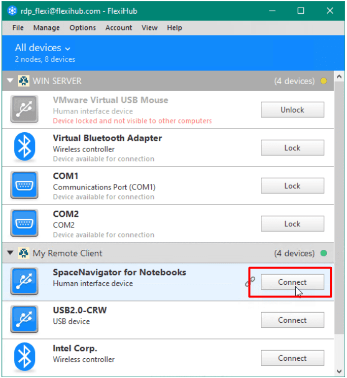 connect USB over IP