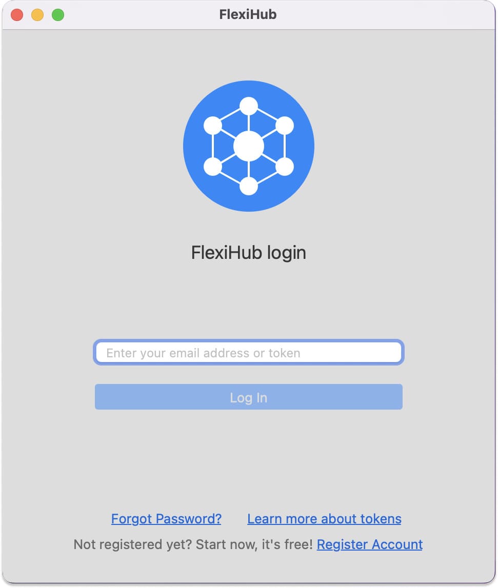 Faça login no FlexiHub
