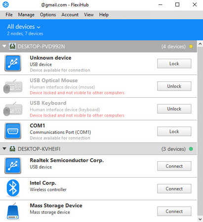 Como compartilhar dispositivos com o cliente USB Redirector no Windows