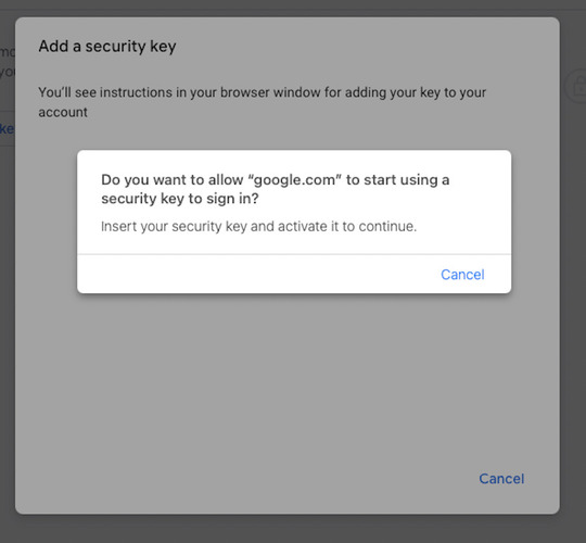 YubiKey registration