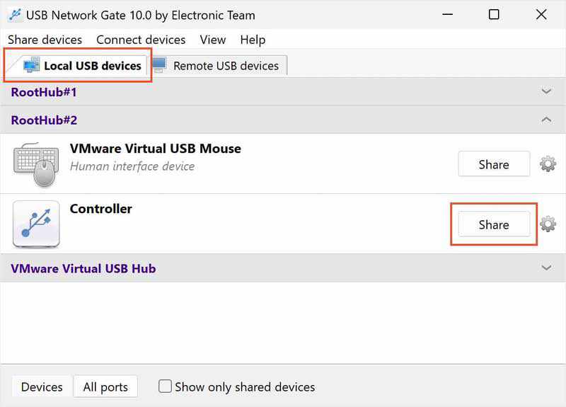  Local Devices tab